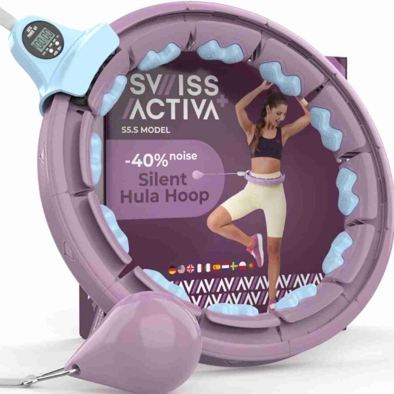 Smart stille hoelahoep voor volwassenen, beschermt huid en kleding, 20 elementen, verstelbaar, XXXL, 148 cm omtrek, fitness hoelahoep voor gewichtsverlies met intelligente telling (wit